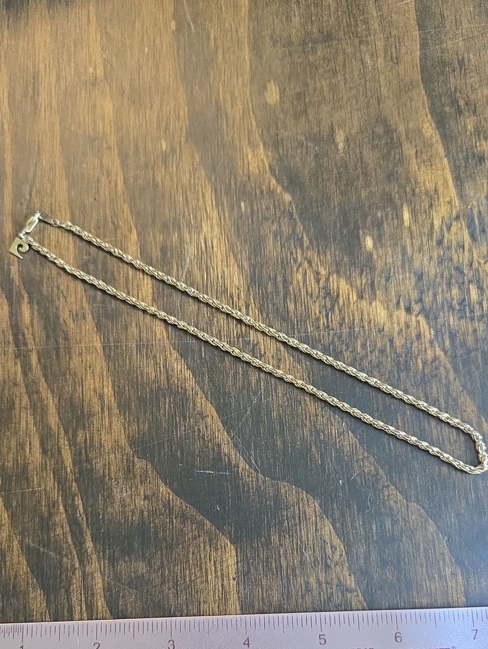 Gold Tone Rope Chain Necklace